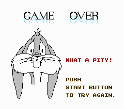 Bugs Bunny Birthday Blowout - NES - Game Over.png