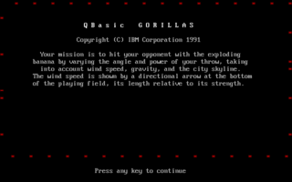 QBasic Gorillas - DOS - Title.png