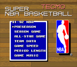 Tecmo Super NBA Basketball - SNES - Menu.PNG