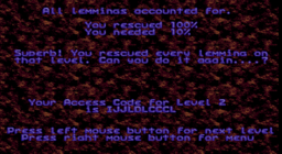 Lemmings - DOS - Success.png