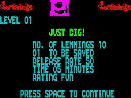 Lemmings - ZXS - Start.png