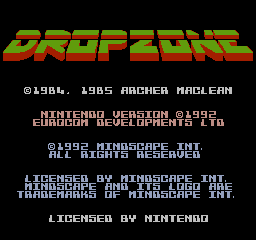 Dropzone - NES - Title Screen.png