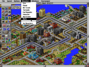 Sim City 2000 - DOS - Disaster Menu.png